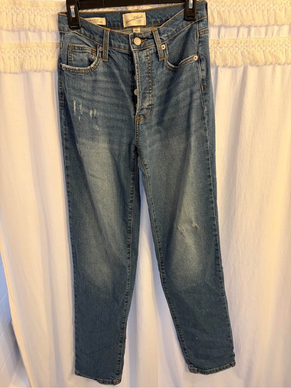 Universal Thread Straight-Leg Jeans in Medium Blue Denim